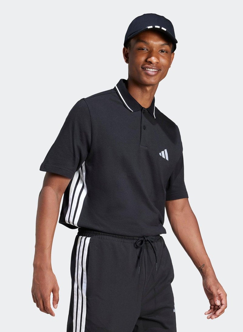 Adidas Essentials Three Stripes Pique Polo Shirt - Image 5